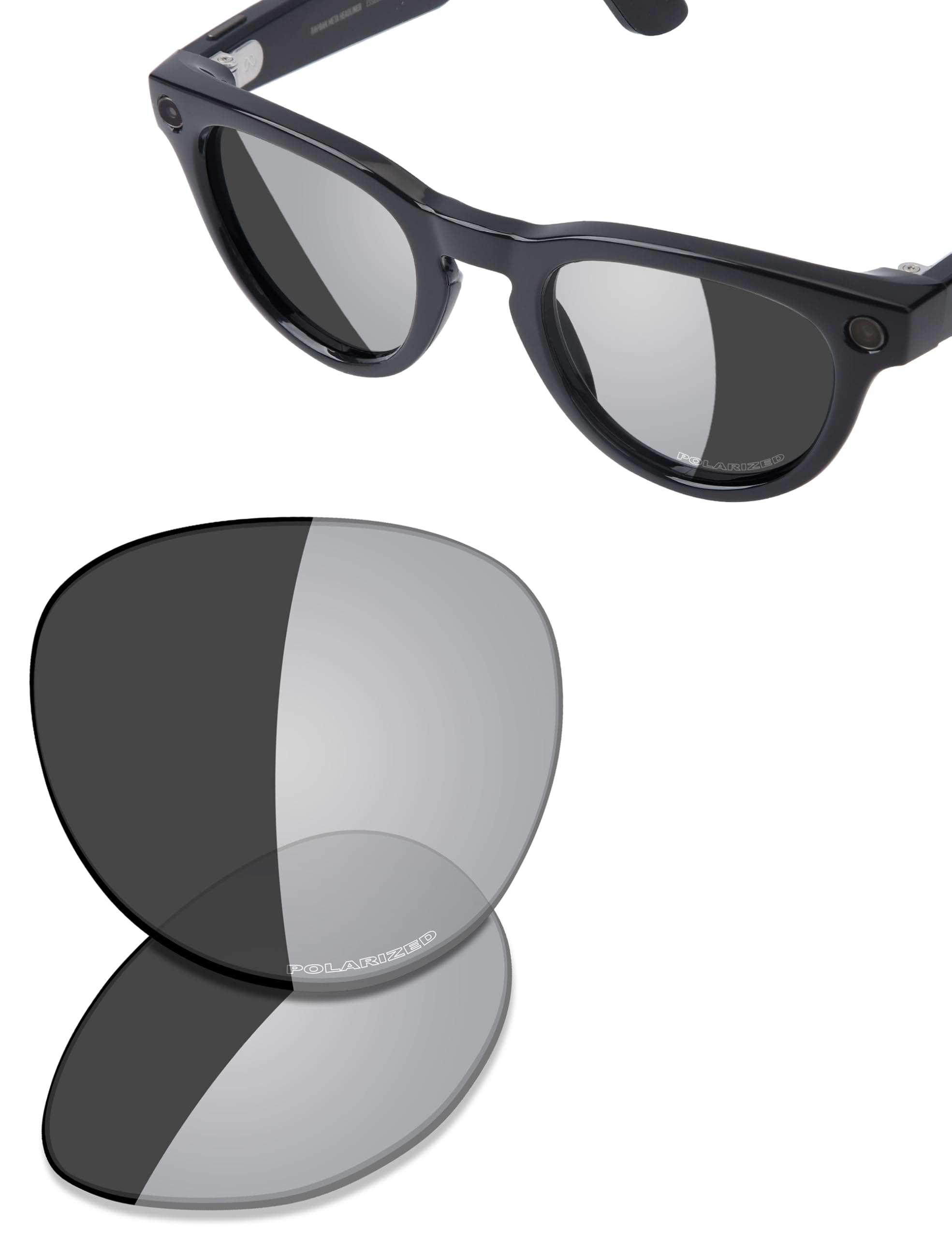 Saucer Lenti di ricambio di alta qualità compatibili con occhiali da sole Ray-Ban Meta Headliner (Gen 2) RW4013 da 50 mm