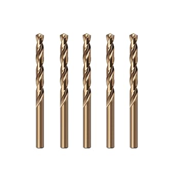 4.2mm Metric Cobalt Drill Bits, M42 HSS Metal Drill Bit Set for Hardened Steel, Cast Iron, Wood and Plastic, 135 Degree Split Point, 5 Pcs