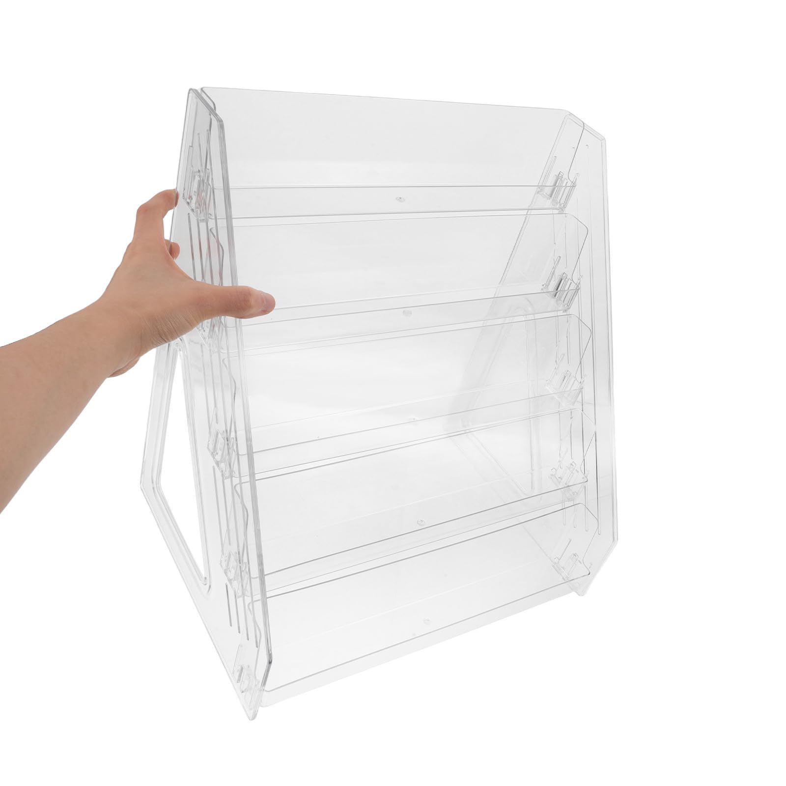 VALICLUD Soporte de Cartas de Mesa de Acrílico Transparente 5 Niveles para Organización Escalonada y Mantenimiento sin Esfuerzo en Espacios de Hogar y Comercio