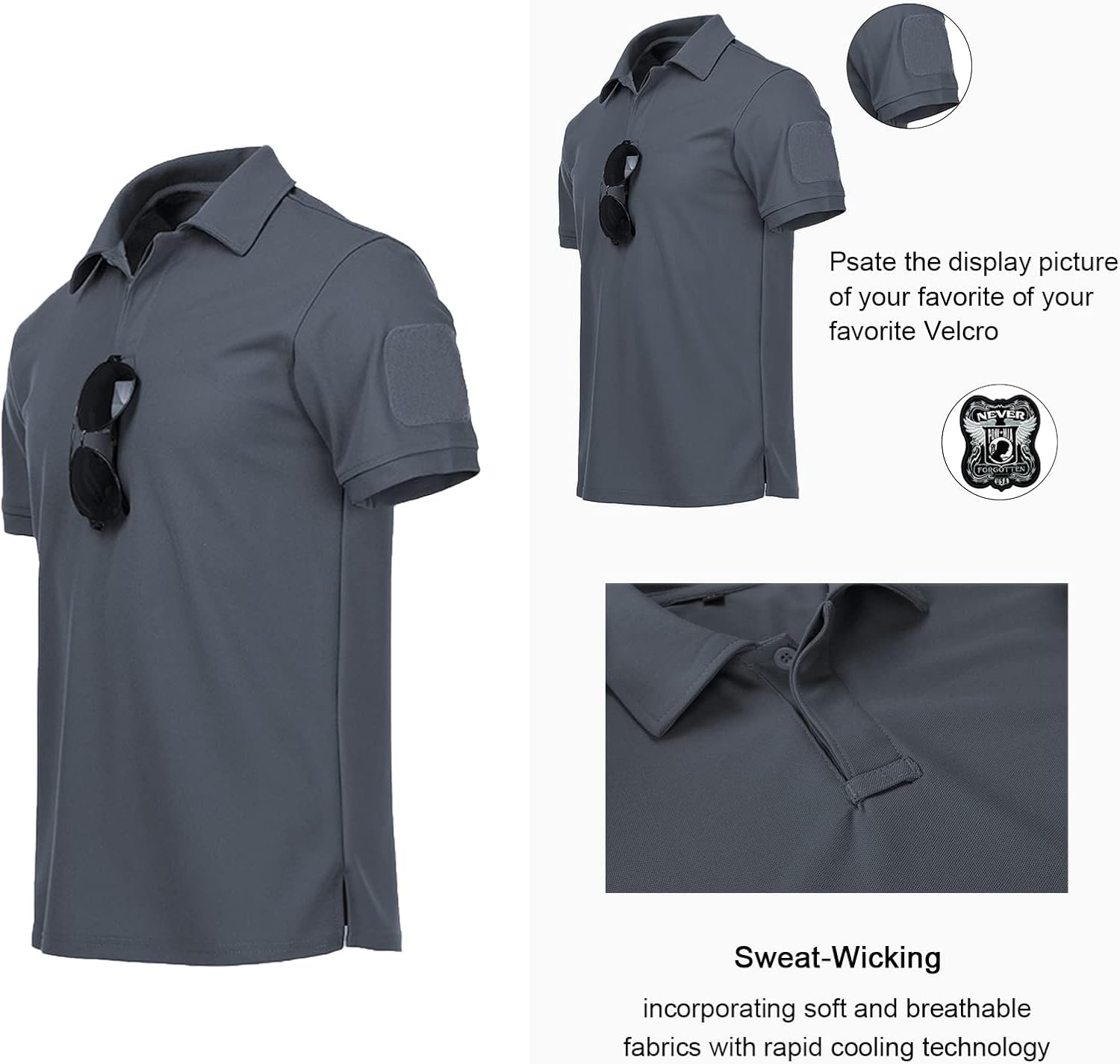 V VALANCH Mens Polo Shirt Short Sleeve Golf Shirt for Men Tactical Shirts Pique Jersey Tennis Casual T-Shirt : Clothing, Shoes & Jewelry