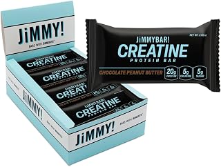JiMMYBAR! Creatine Protein Bar (12 Count, Chocolate Peanut Butter)