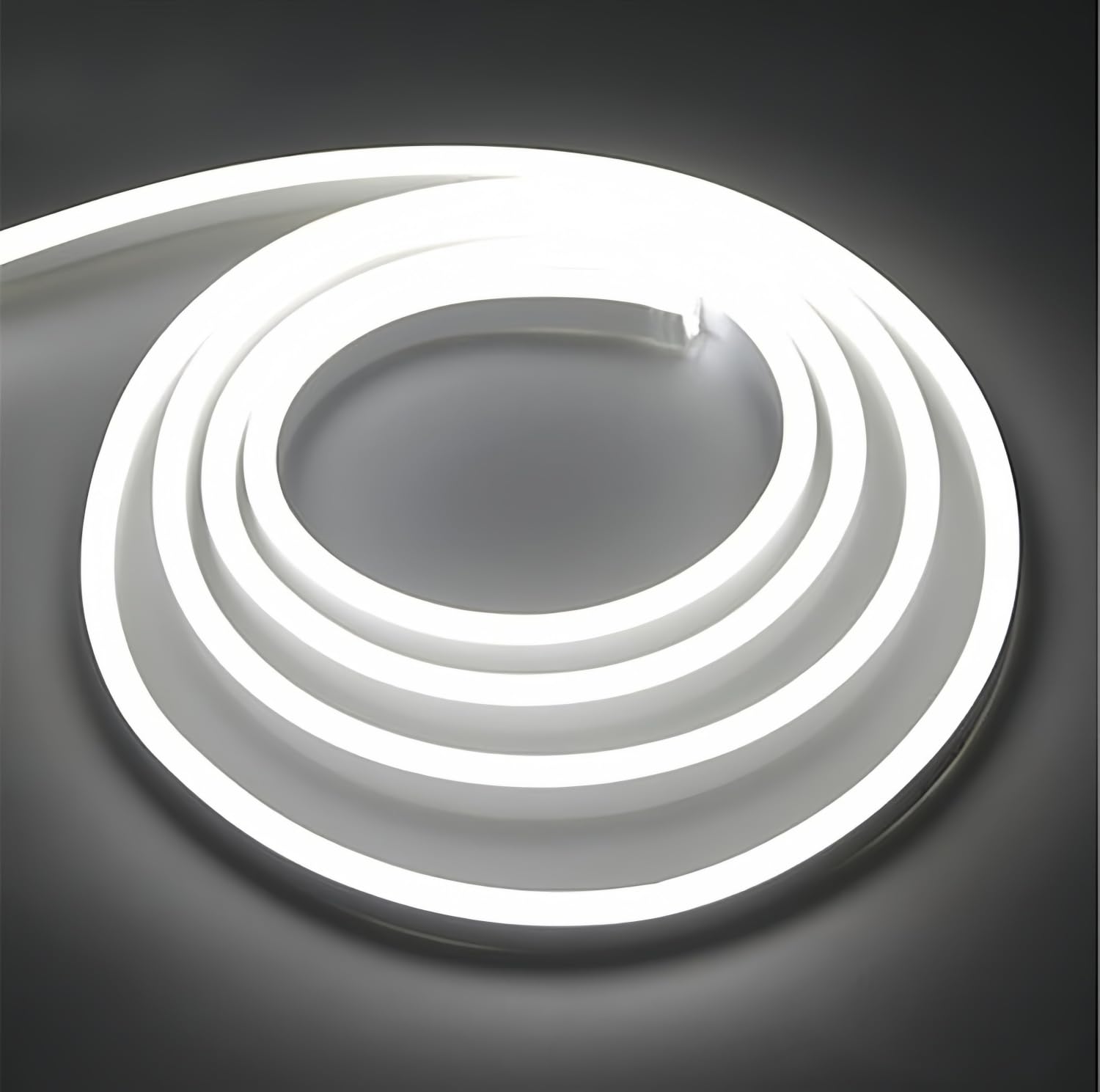 ONSSI® Tira LED Neón 220V COB Flexible (15M, Blanco Frío),12W/m, IP65 Impermeable, Corte Cada 10cm, con Enchufe e Inter…