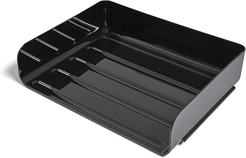 Miniatura 3 de Staples TRU RED - Bandeja de plástico apilable con carga lateral, color negro, 12/cartón (TR55329VS)