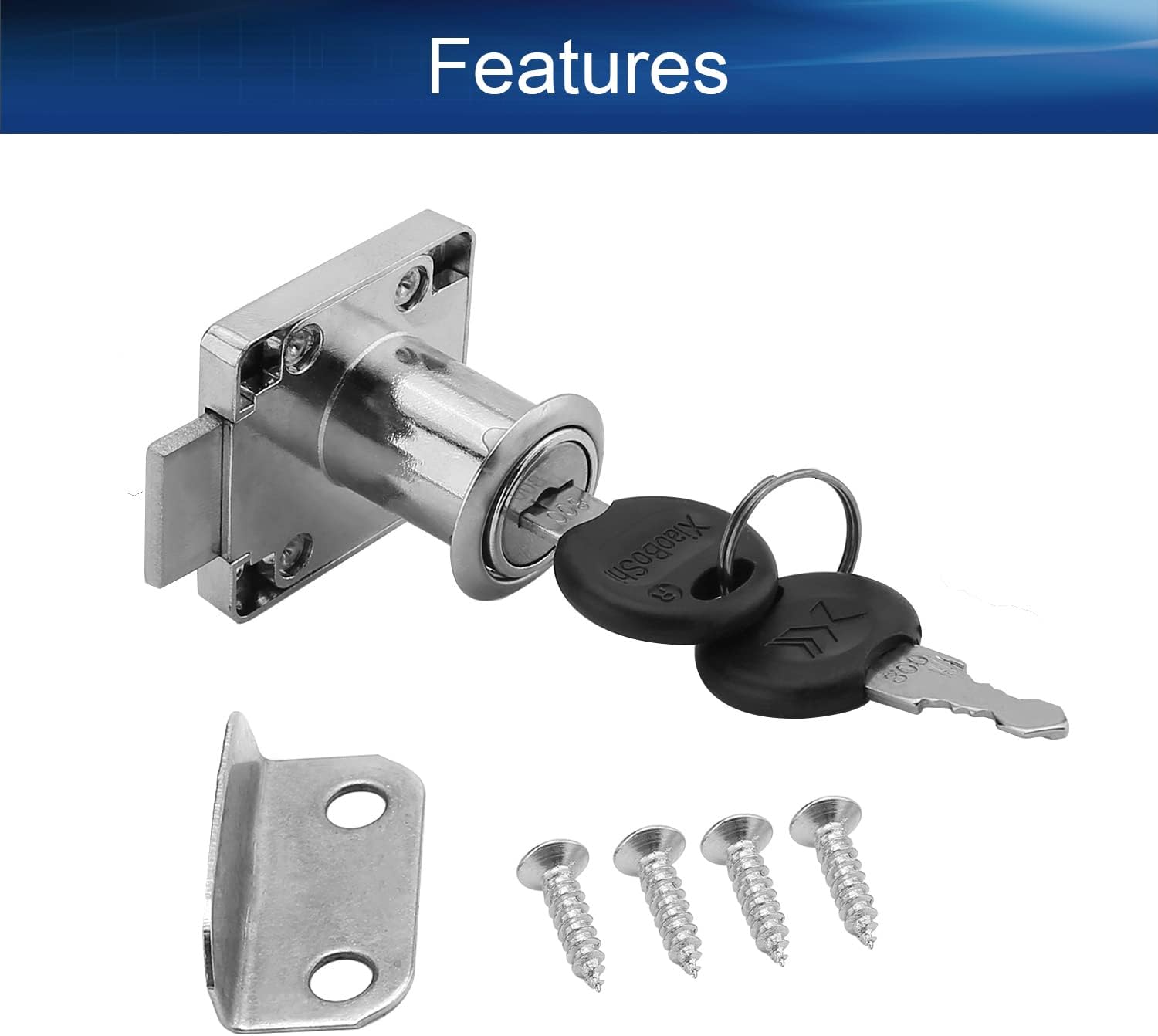 Yinpecly Square Cabinet Locks 19x26mm(DXL) Tumbler Cabinet Cam Lock DIY Furniture Hardware for Drawer Cabinet Desk Office Table 6PCS
