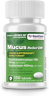 GenCare - Mucus Relief DM (150 Count Value Bottle) Dextromethorphan HBr 20mg Guaifenesin 400mg | Generic Mucus Relief DM |...