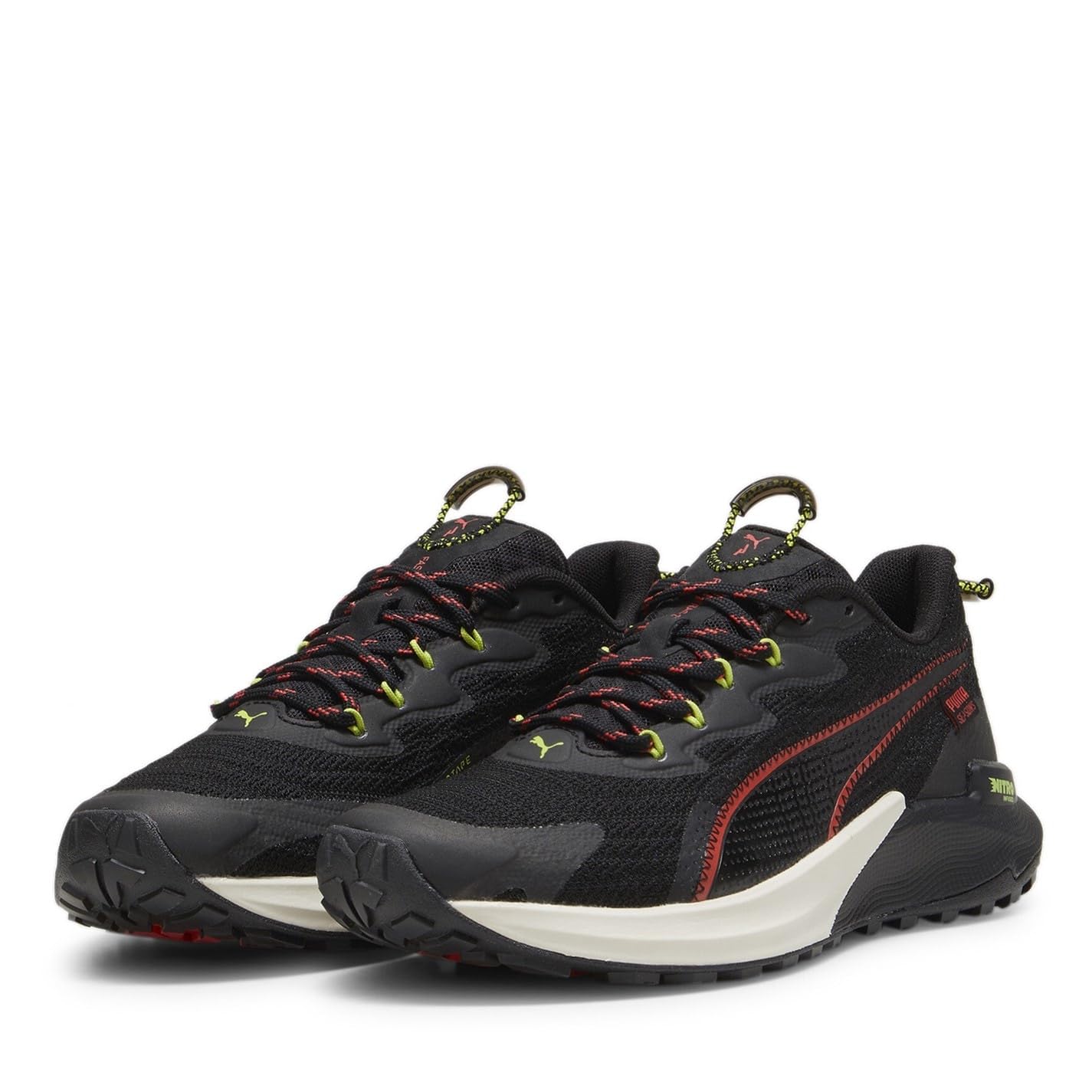Puma Womens Fast Trac Nitro Trail Running Shoes Road Black/Red/Green