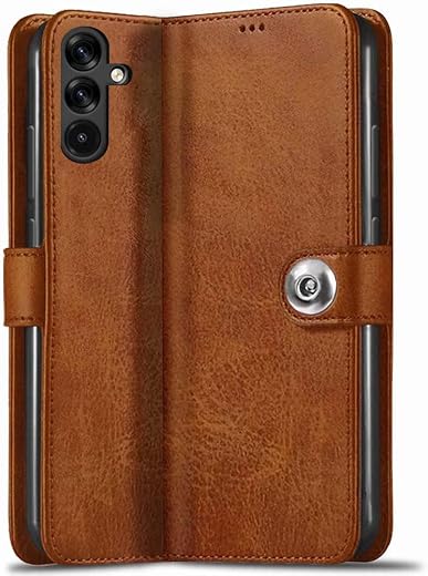 TheGiftKart Flip Cover Back Case for Samsung Galaxy A37 5G | Genuine Leather Finish | Designer Button | Inbuilt Pockets & ...
