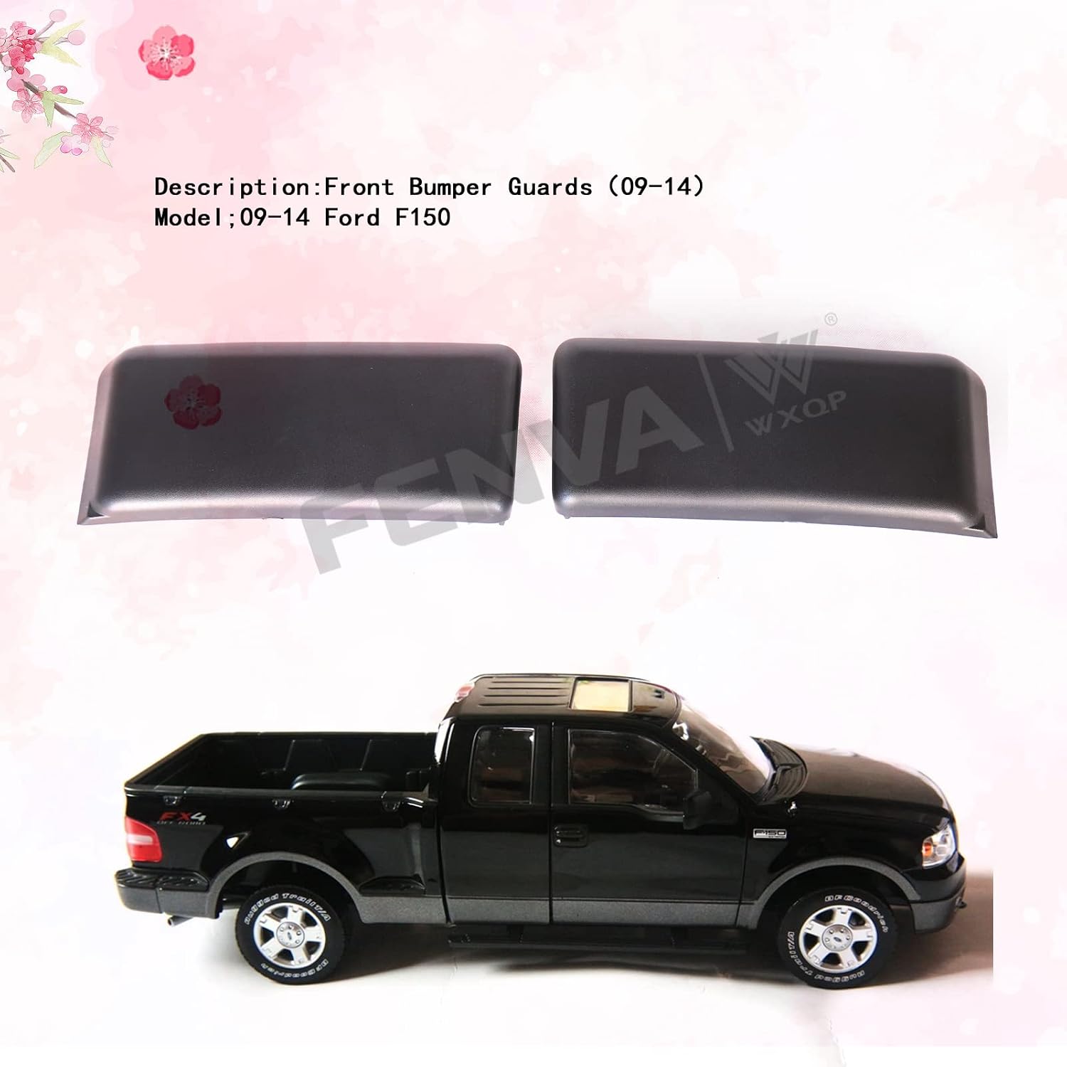 Front Bumper Guards Pads Inserts Caps Cover Left and Right Bar Guards Trim Protection Pad for Ford F150 2009 2010 2011 2012 2013 2014