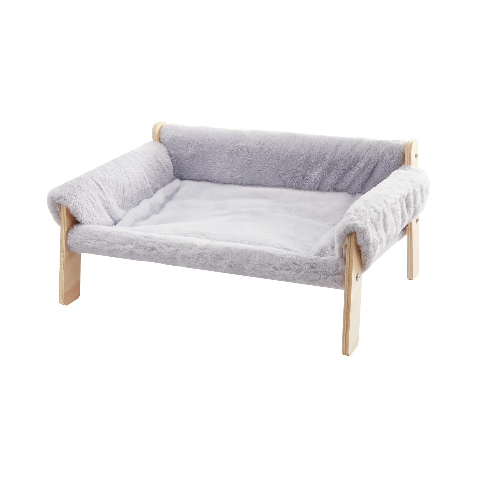 ANYVOYAGE Large Cat Bed with Wooden Legs, Elevated Cat Sofa Bed for Indoor Cats, Soft Pet Couch with Removable Washable Cover, Holds up to 10kg