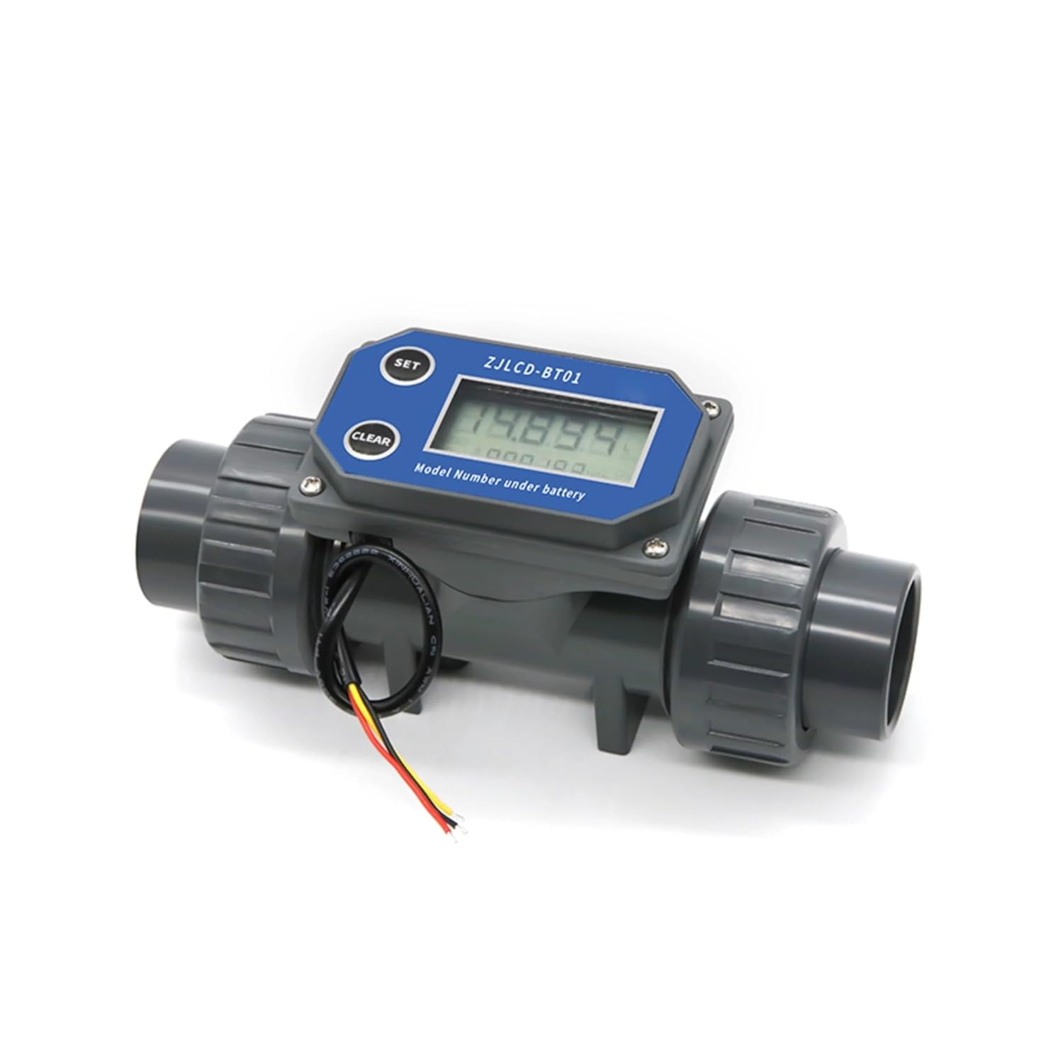 Water Flow Meter 2inch Electronic LCD Digital Display Flowmeter，DN50 NPN Turbine Flow Meter Liquid Water for Farm/Garden Irrigation