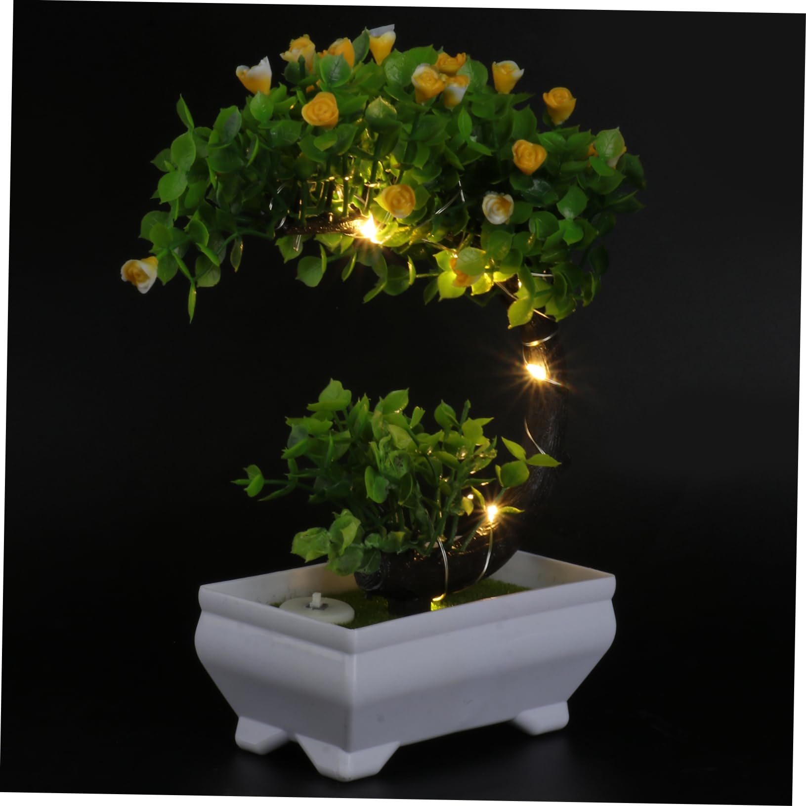 Vaguelly Bonsai Decor Lamp Simulation Potted Plant Light for Indoor Table Decor Elegant Flower LED Bonsai Ornament for Bedroom Aesthetic and Zen Garden Desk
