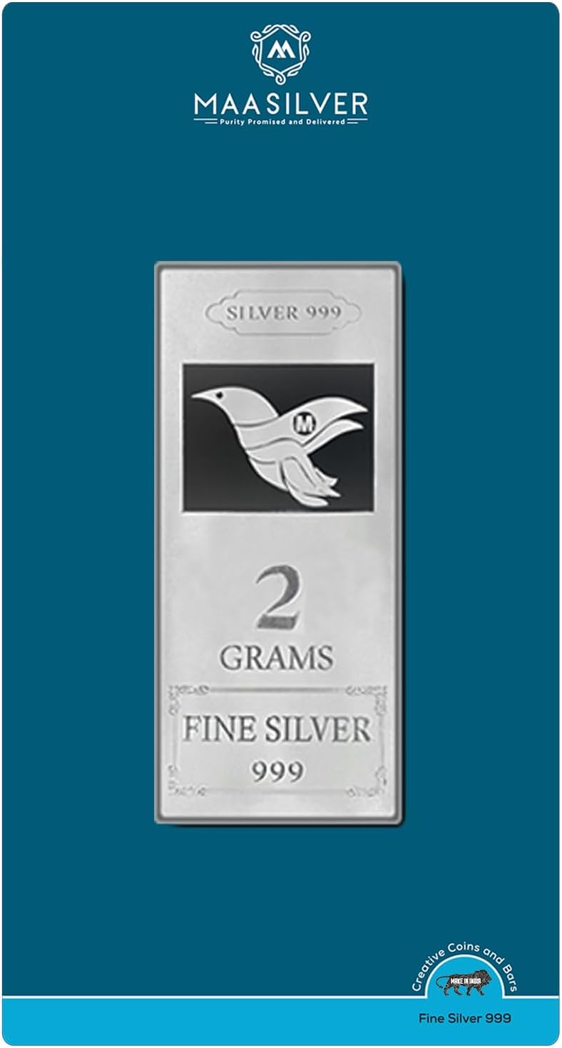 MAA SILVER Pure Silver BIS Hallmarked Bar/Lagdi with Bird Impression Perfect for Gifting Investment (999 Purity)