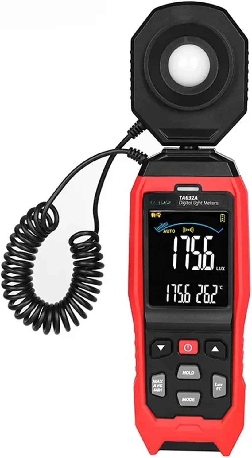 Light Meter, Illuminometer TA632A Photometer Lumen Tester Luminance Meter 200000 LUX Digital,Light Meter Photography
