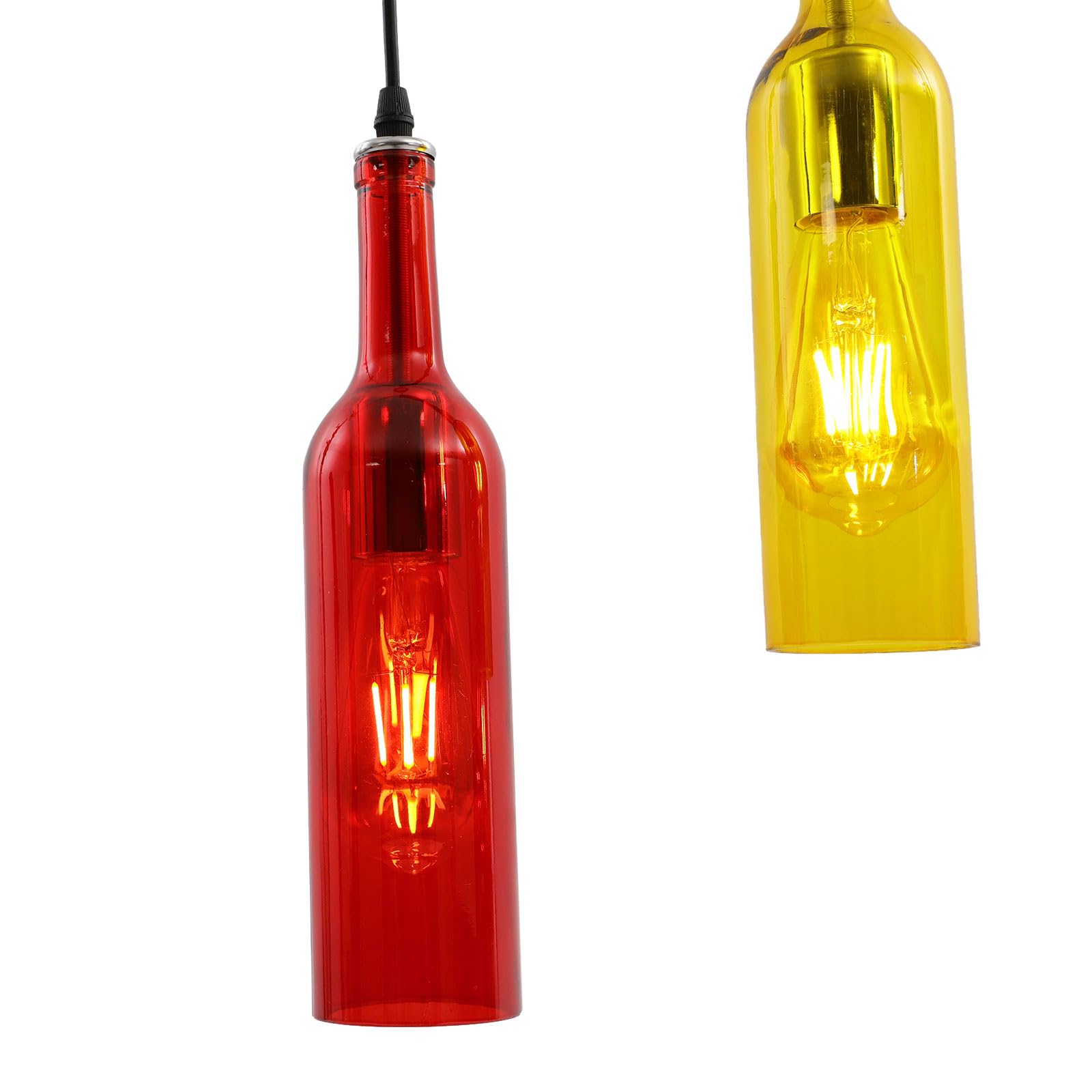 Lampadario a sospensione, stile retrò, in vetro, E27, 10 luci | Lampada a sospensione in vetro con altezza regolabile, ideale come lampada a sospensione per tavolo da pranzo per cucina