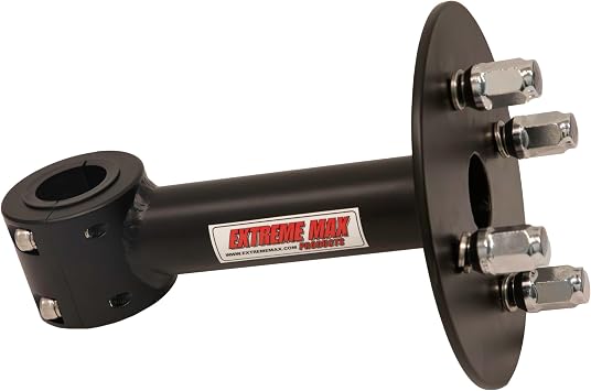 Extreme Max 5001.6769 Straight Tube Spare Tire Mount for Polaris RZR XP Turbo, 1-3/4" Clamp with Bushings Down to 1-1/2"