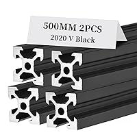 Vista 34 de BELLA BAYS 4 piezas de perfil de extrusión de aluminio ranura V de 15.75 pulgadas 400mm 2020 estándar europeo anodizado plateado guía de riel lineal