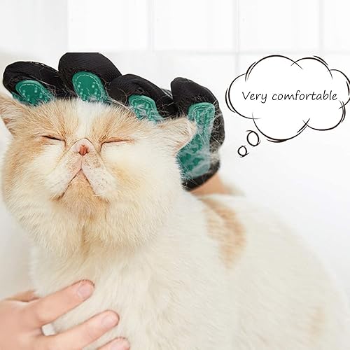 Miniatura 6 de Gentle Deshedding - Manopla de aseo para mascotas, cepillo removedor de pelo eficiente para perros, gatos, caballos con pelo largo y corto (1 par)
