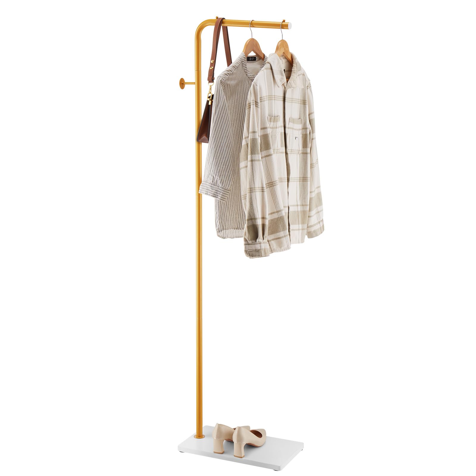 VEVOR Portemanteau sur Pied Portant à Vêtements avec Base en Quartz, 3 Crochets Ronds, Porte Manteau en Métal, pour Entrée, Chambre, Salon, pour Suspendre Manteaux, Chapeaux, Vestes, Écharpes, Sacs