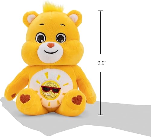 Miniatura 2 de Care Bears Peluche de frijol de 9 pulgadas (vientre brillante)  Oso Funshine  Material suave para abrazar
