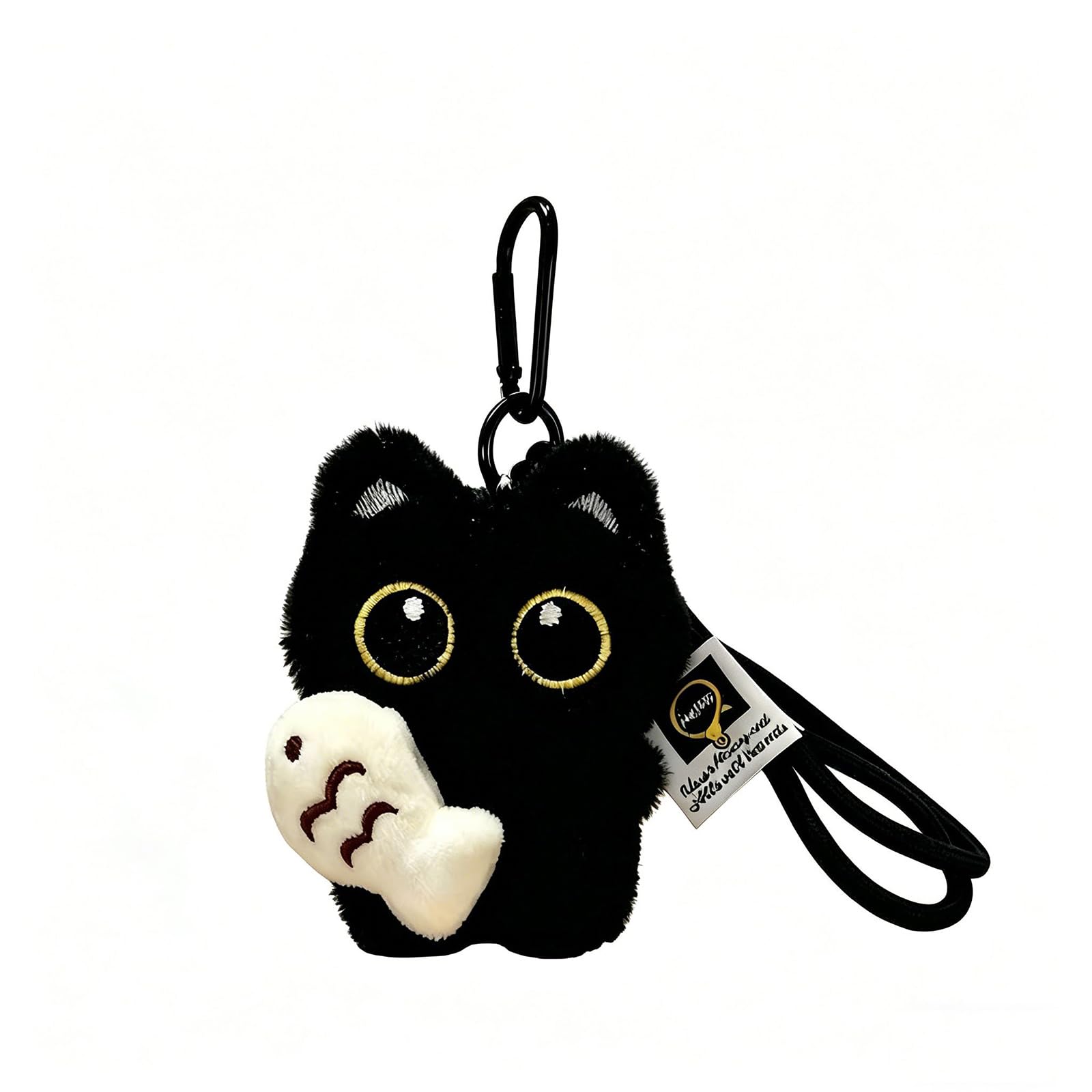 fianoeir Cat Plush Keychain, Cute Bag Charm Accessories for Cat Lovers, Plush Keychain with Black Cat Design, Soft Plush Keychain for Daily Bag Decoration, 8cm x 10cm-picture-23