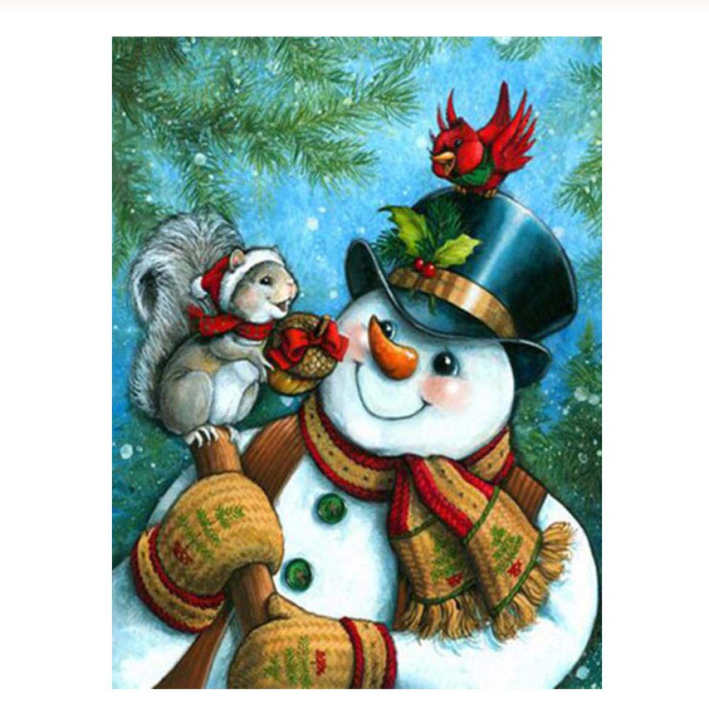 Paint by Numbers for Adults Christmas snowman DIY Oil Painting by Numbers Kits Arts Craft for Home Wall Decor-16 W X 20" L (diy wooden frame)