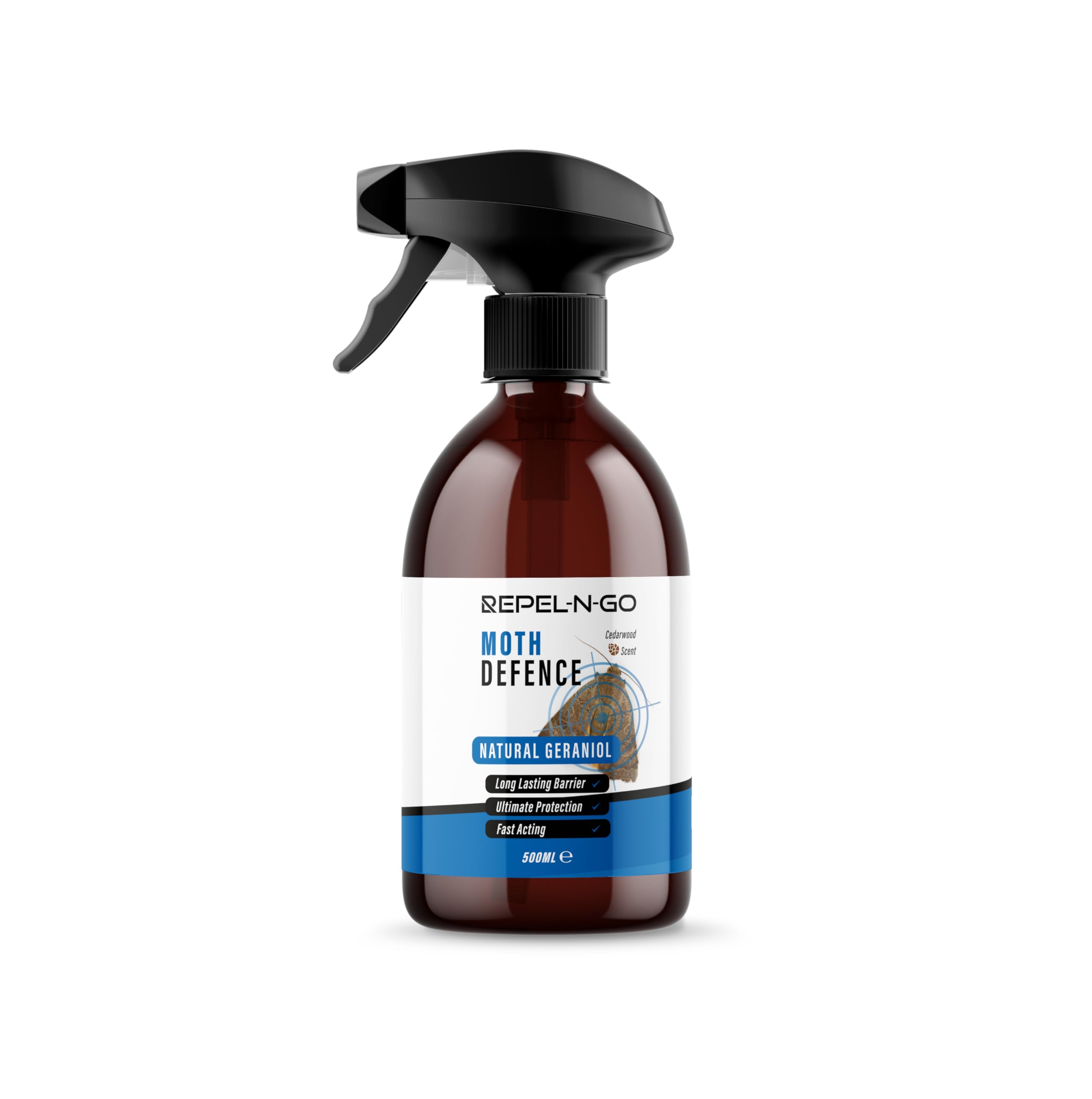 Repel-N-Go - Moth Repellent Deterrent Spray | Natural Eco-Friendly Pest Control Defence for Indoors and Outdoors - Contains Cedarwood & Geraniol 500ml