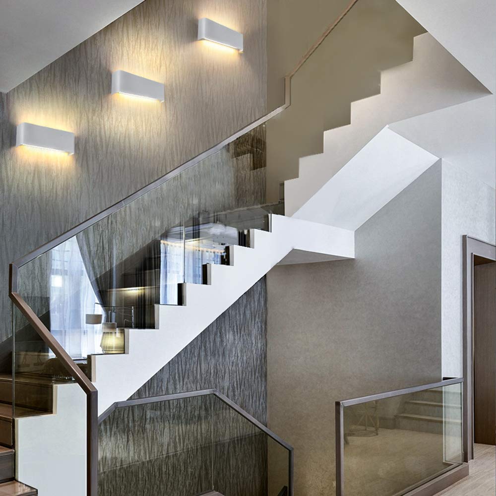 16W LED Wandleuchte Innen Moderne Wandlampe weiß mit up and down Licht IP44 Innenbeleuchtung Flur Belechtung für Schlafzimmer Korridor Wohnzimmer Treppe usw Warmweiss