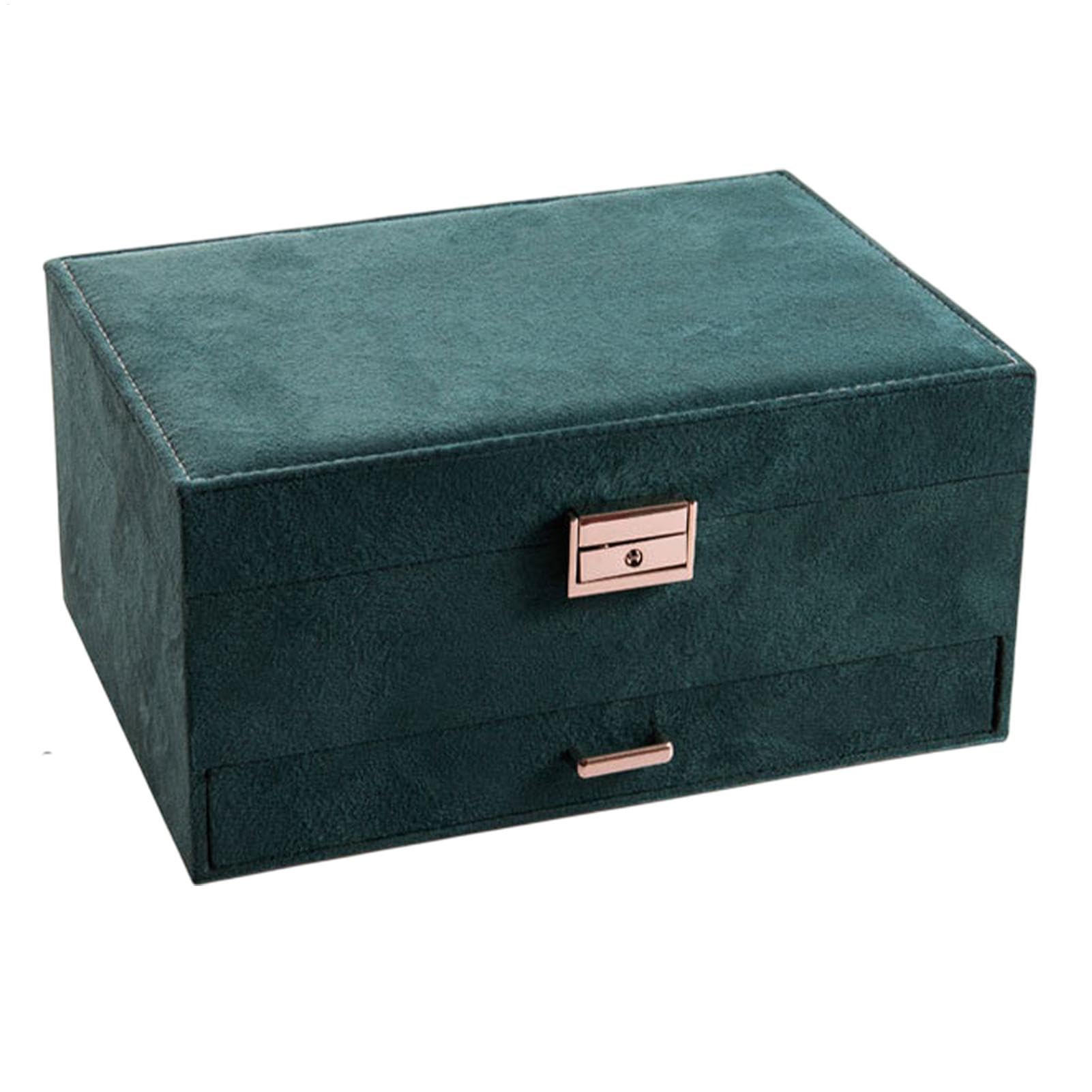 Jewelry Storage Box 3 rettangolare antico design Dark | Green Treasure Box Organizer per donne ragazze e Trinket Collections Trinkets and Keepsakes Accsories for Home