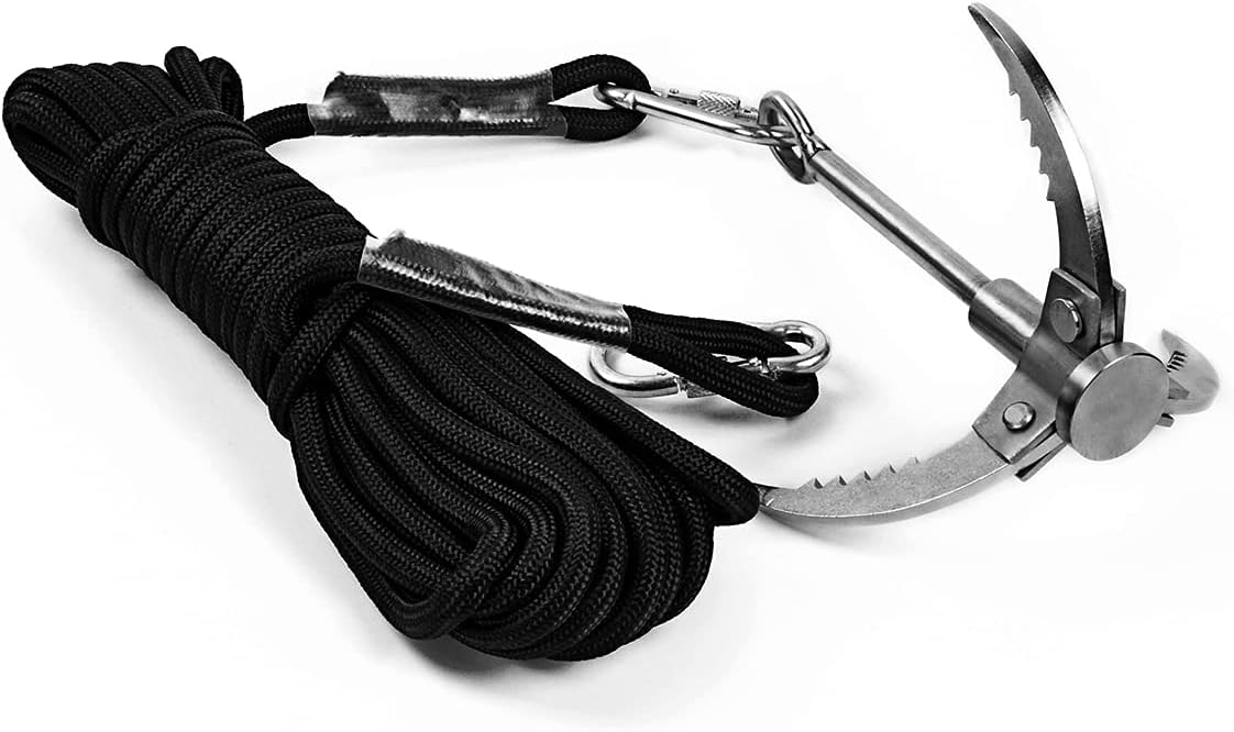 Amazon.com : Cyfie Grappling Hook with Rope, Stainless Steel Sawtooth 3 ...
