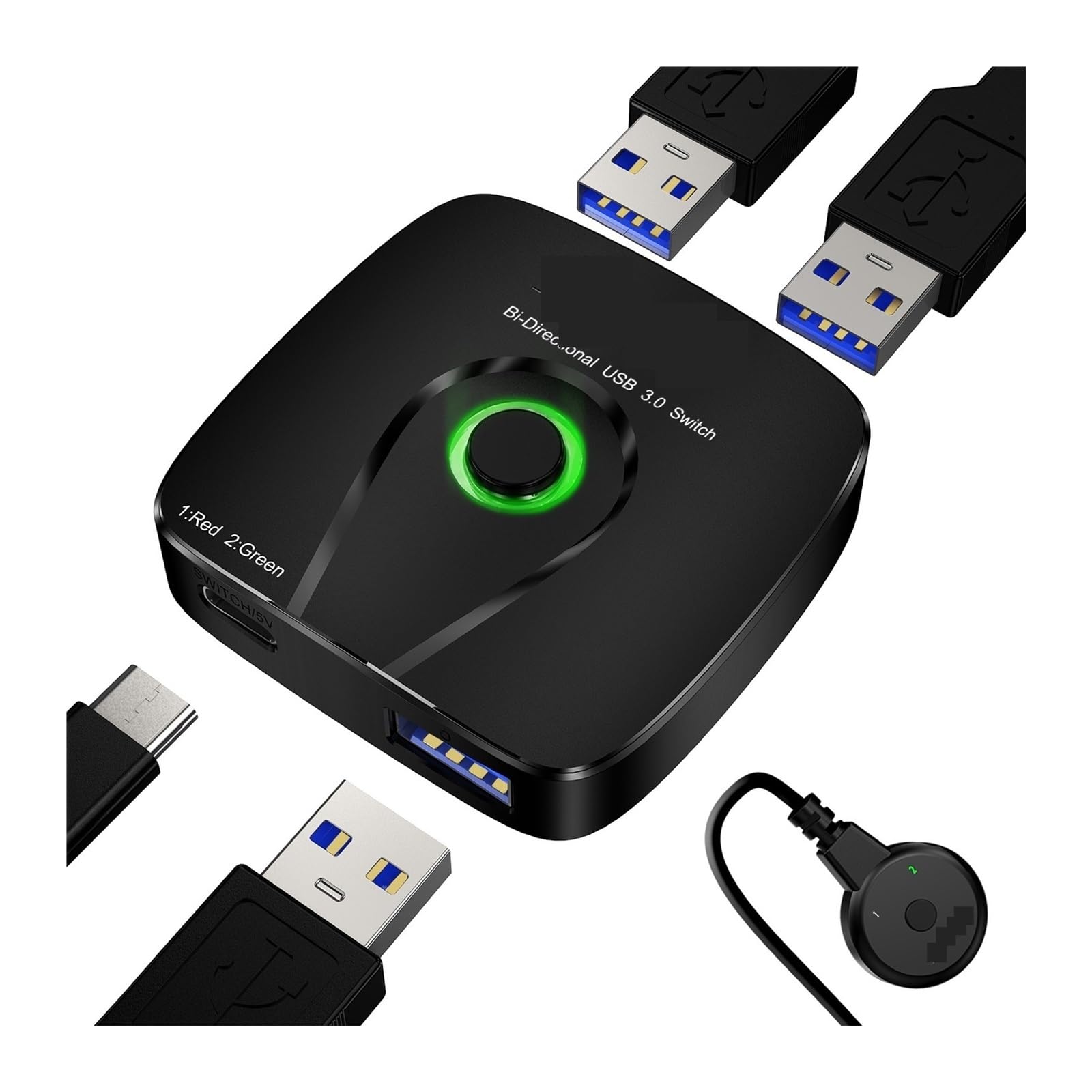 Selector USB 3.0 para 2 computadoras y un periférico como impresora o escáner