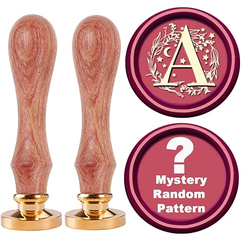 Initial Alphabet A Wax Stamp Set - 2pcs Wax Stamps Kit for Christmas, Thanksgiving,...