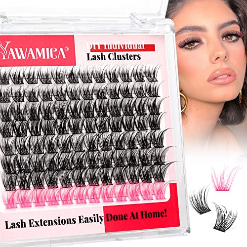 Lash Clusters Wispy Eyelash Extension 10-16Mm Diy Lash Extension Clusters Lashes C Curl Individual Lashes 96Pcs Diy Eyelash Cluster For Self Application At Home By Yawamica #TOP23