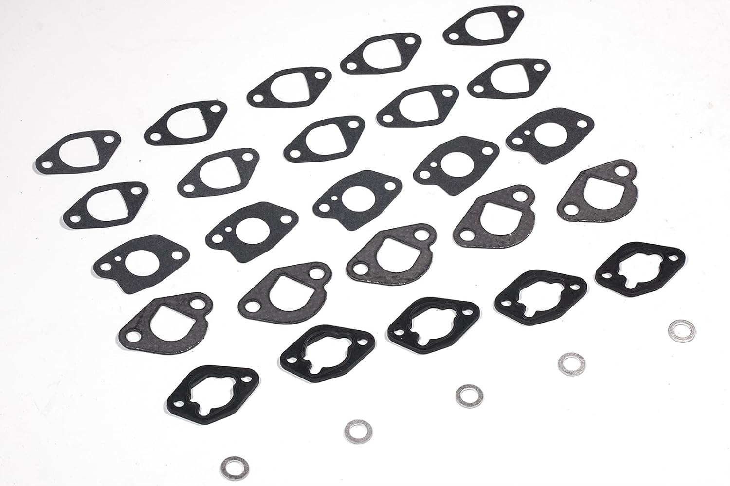 Predator 212 Carb Exhaust Intake Gasket Kit,Non Hemi Carburetor Head Gaskets for Honda Clone GX160 GX200 Predator 196cc 212cc Generac Champion Coleman Baja Small Engines+5PCS Washers totally 30PCS.