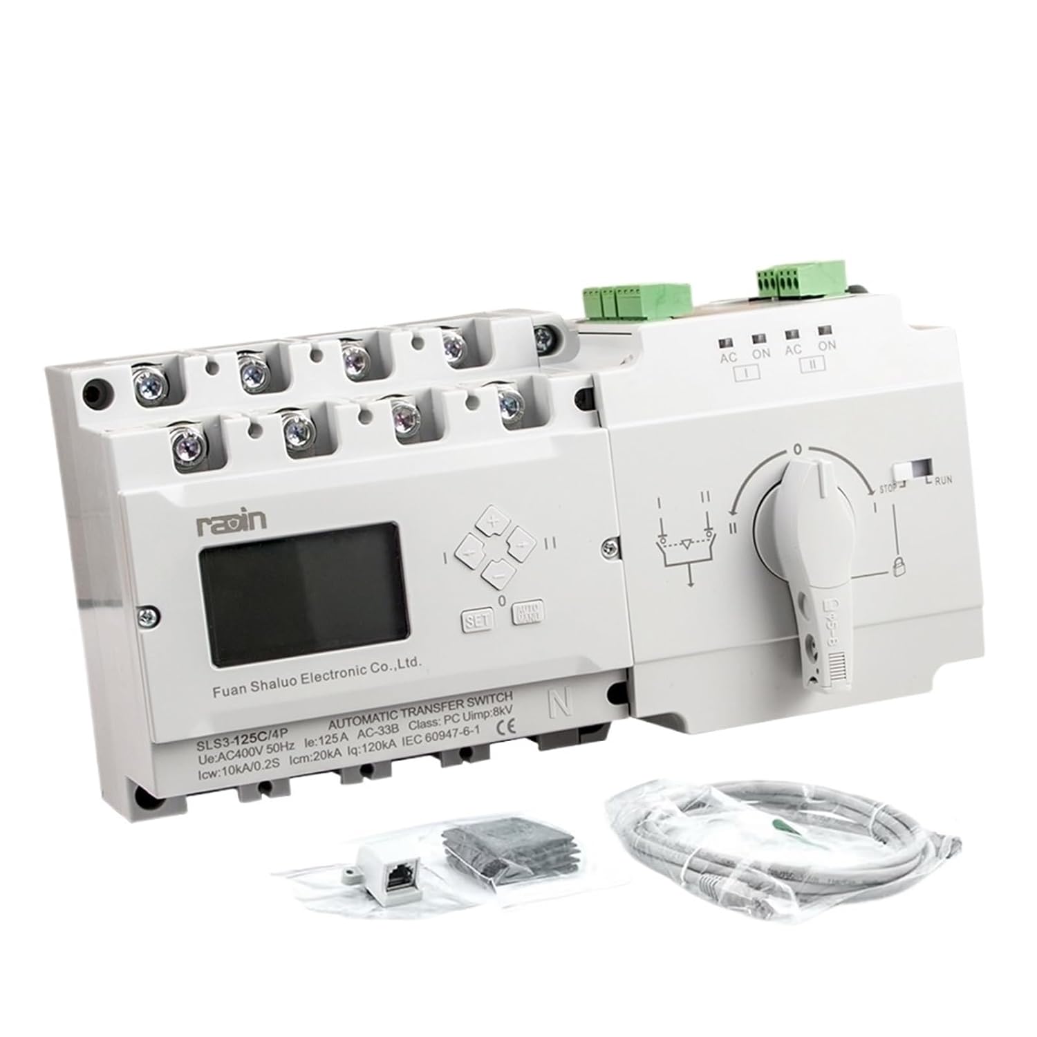 RDS3-125D/4P ATS Generator Dual Power Automatic Transfer Switch with Control Panel Circuit Breaker 63A 100A 125A C/D Types(125D with Accessory)