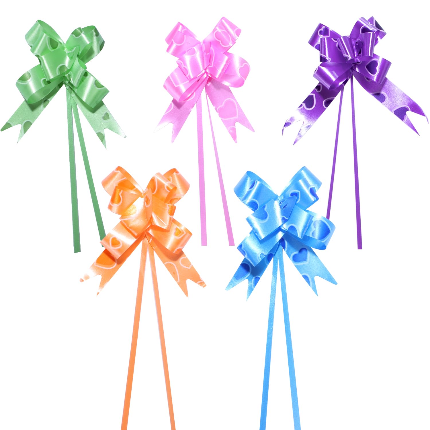 Aruicheng Pull Bows for Gift Wrapping 50 Pieces Gift Bows 5 Colors Gift Wrapping Pull Bow Decorative Bows for Wedding Party Birthdays Holidays