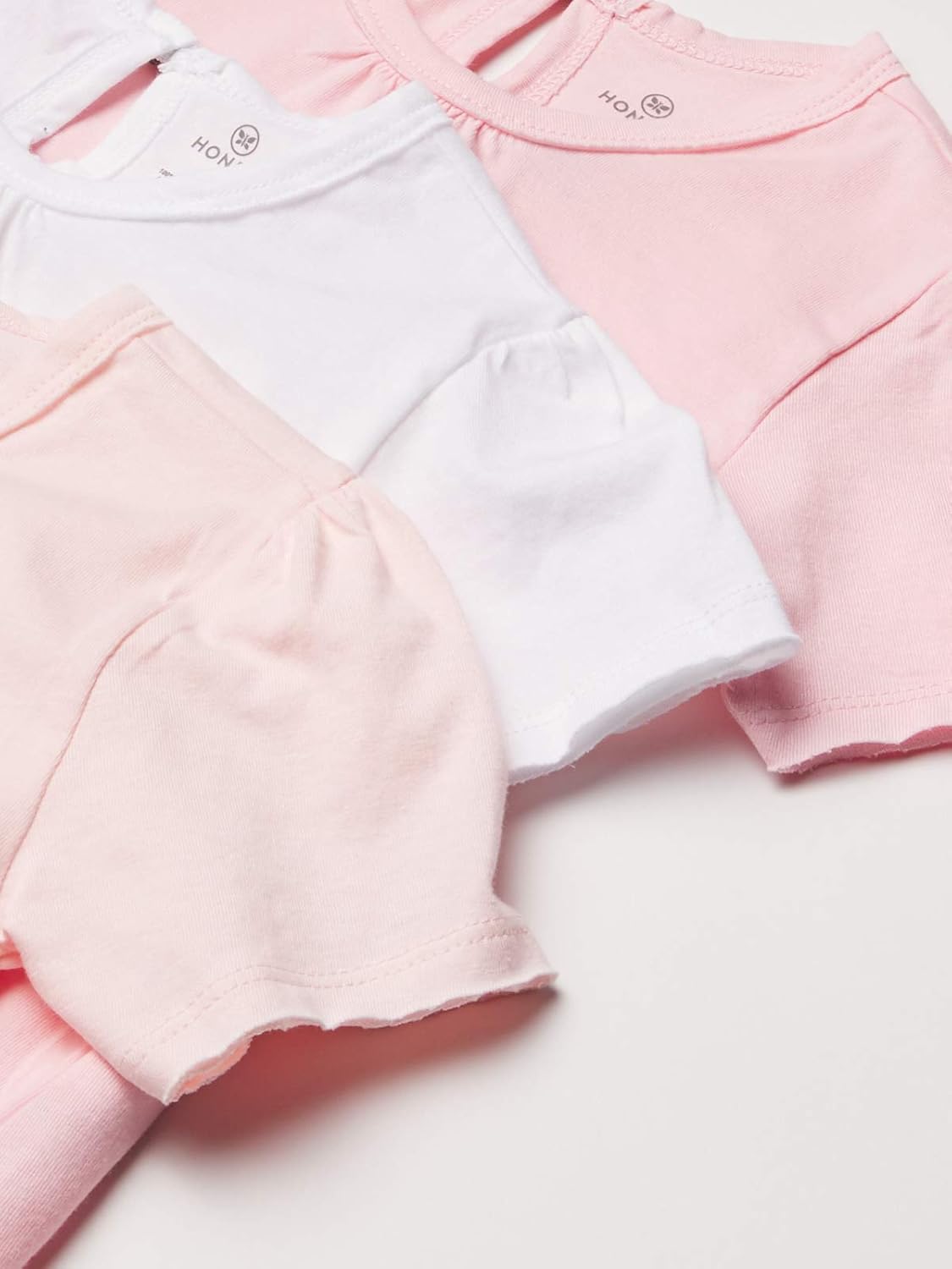 HonestBaby Baby-Girls 5-Pack Puff Sleeve T-Shirts 100% Organic Cotton Baby, Toddler, Little Kid, Girl - Image 3