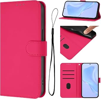 bojioderf PU Leather Compatible with Honor Magic6 Pro 5G Case,Compatible with Honor Magic6 Pro 5G BVL-AN16 BVL-N49 Magnetic Clasp Card Holder Flip Stand Rose