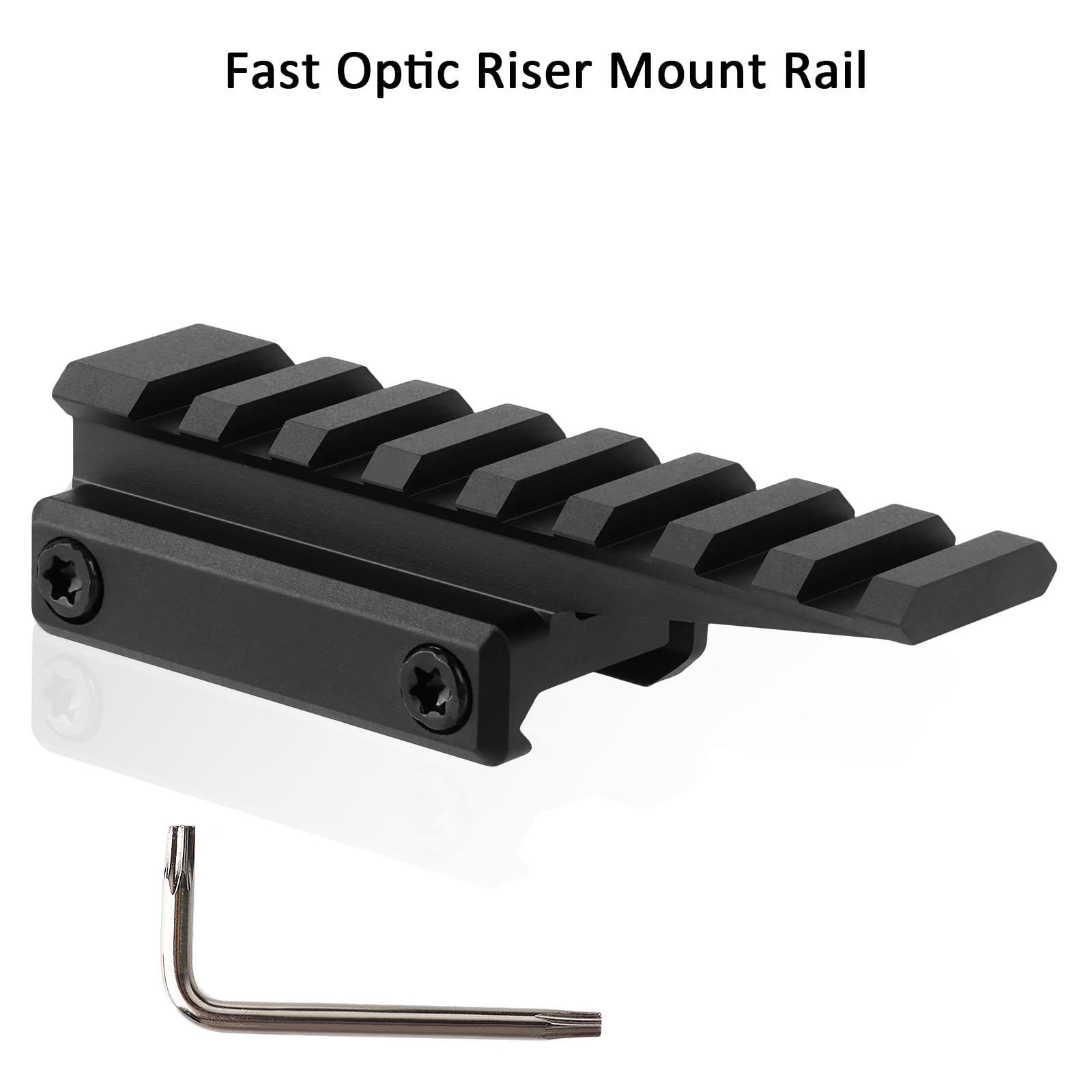 Base de Montaje para Óptica Fast Riser, Riel Picatinny 0.79" 8 Ranuras 1,7cm Altura 8,9cm Largo, Adaptador