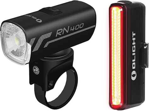 OLIGHT RN 400 LED Bike 400 Lumens Headlight and Seemee 30 C 30 Lm Bicycle Taillight Set, Rechargeable Type-C Waterproof Bike Light Set, Easy to Install for Road Urban Cyclists and Night Riding