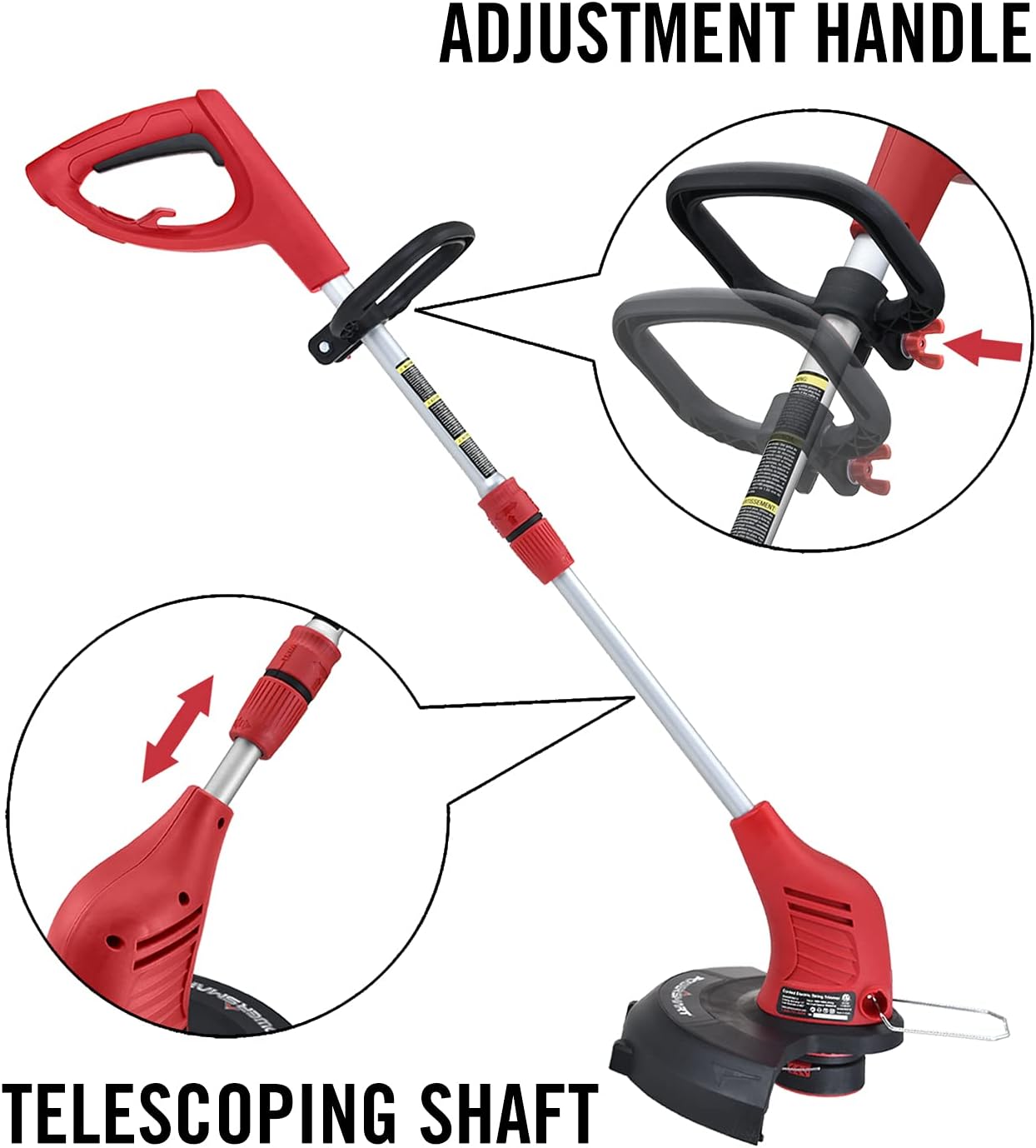 Powersmart String Trimmer, 13-INCH 4Amp Electric String Trimmer, Corded String Trimmer with Adjustable Telescoping Shaft, 2 Replacement Trimmer Line Included, PS8213 : Patio, Lawn & Garden