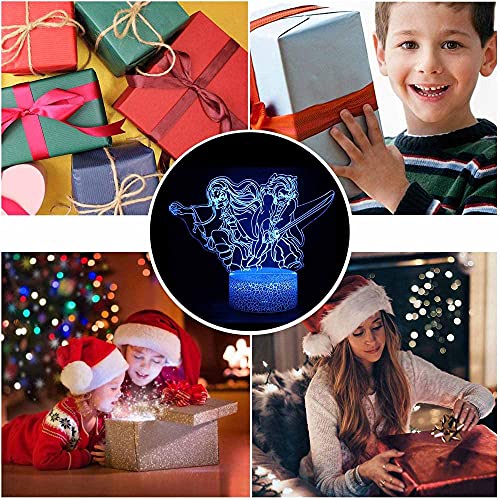 Kamado Tanjirou Demon Slayer Kids 3D Nachtlampje Optische Illusie Lamp met 16 Kleuren Afstandsbediening Veranderende… - Image 6