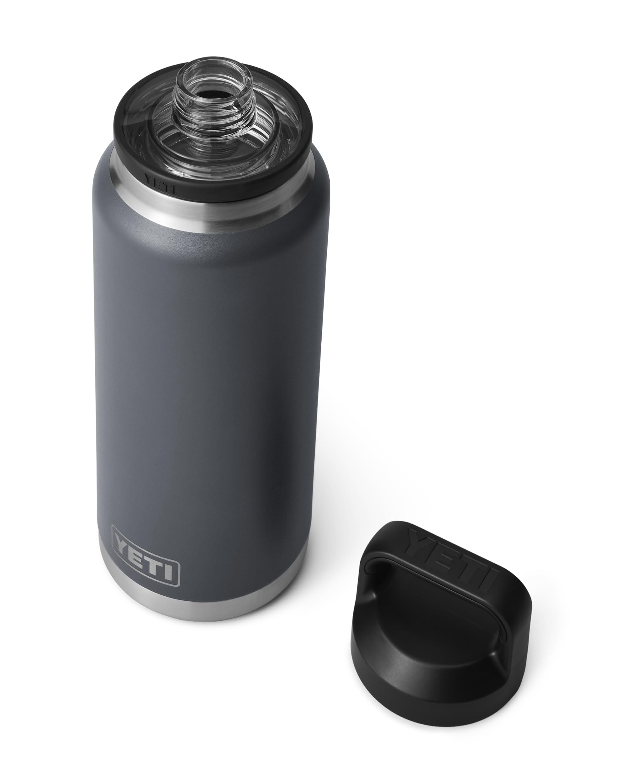 YETI Rambler Chug, izolowana próżniowo butelka ze stali nierdzewnej z szczelną nakrętką, węgiel drzewny, 1065 ml