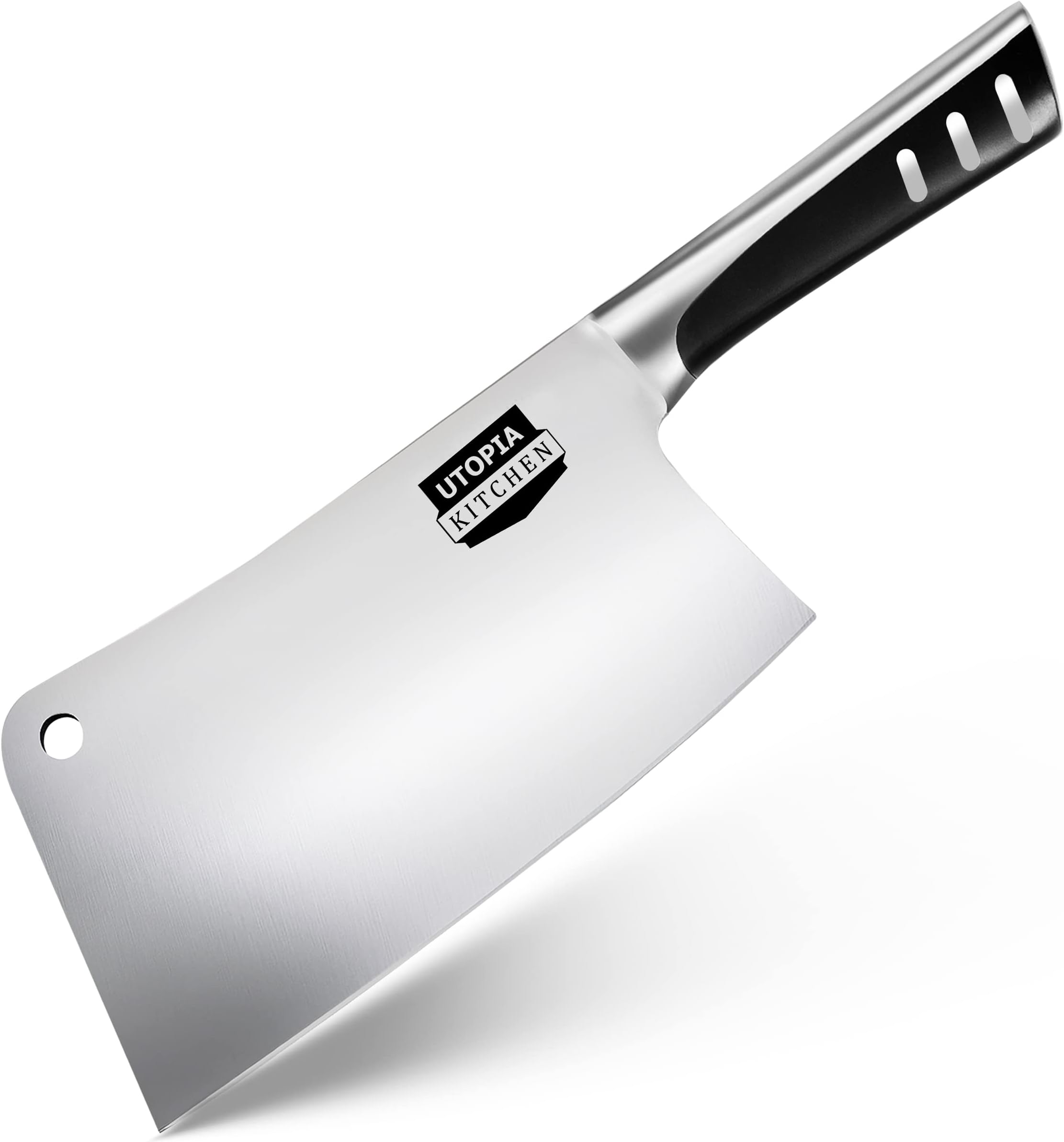 Utopia Kitchen 6 Inch Cleaver Knife Stainless Steel Chopper Butcher Knife for Home Kitchen and Restaurant Black