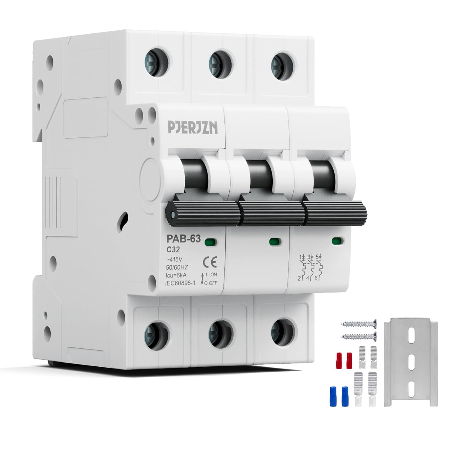 3-Pin Circuit Breaker 32A 415VAC Circuit Breaker for Electrical Systems Household Appliances and Commercial Facilities