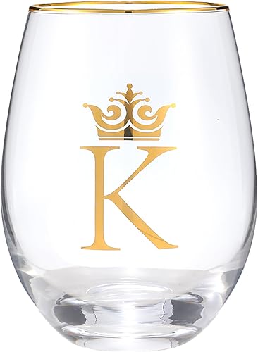 Regalos iniciales personalizados de la letra K, vaso de vino de 15 onzas, copa de vino de boda, dama de honor, cumpleaños, graduación, regalo para