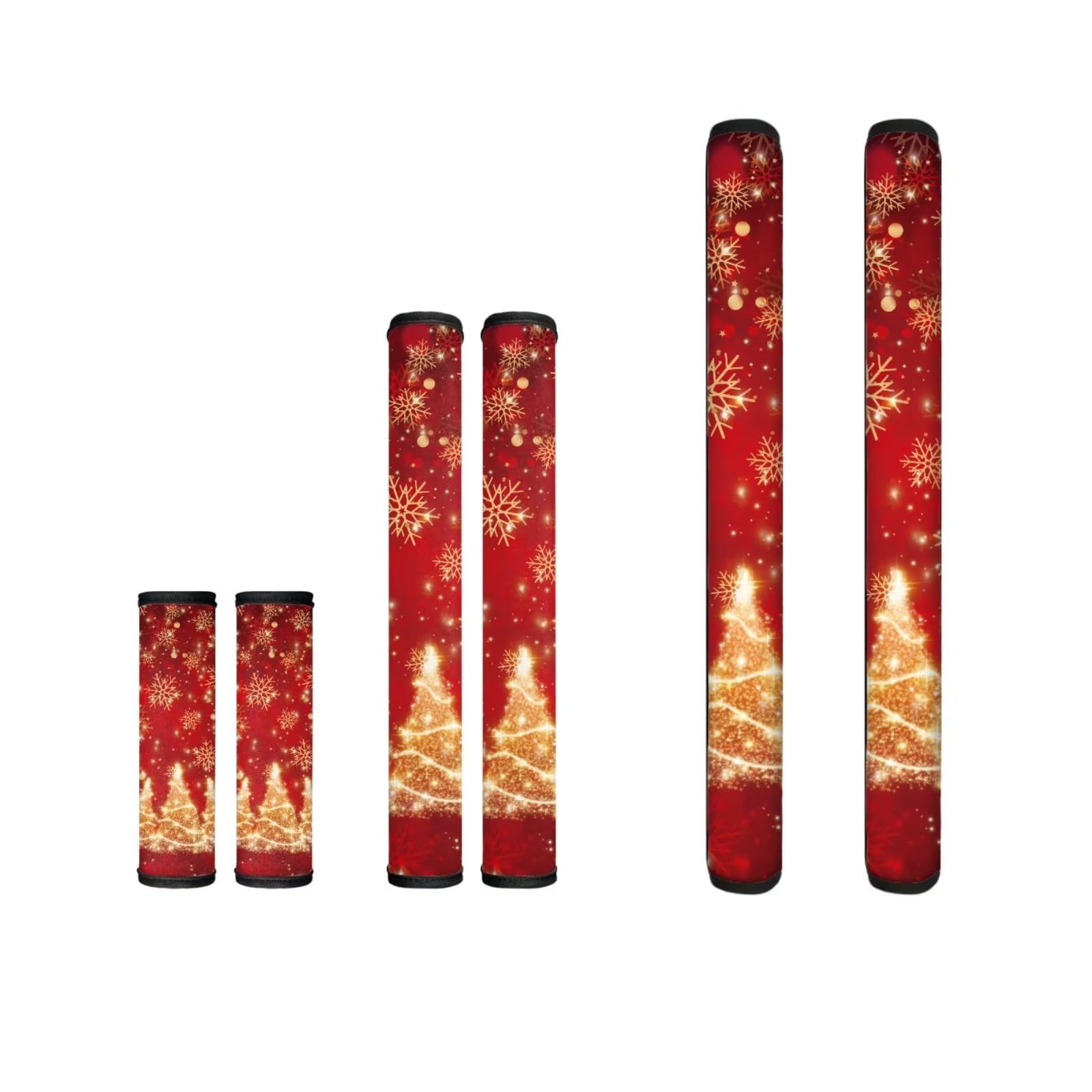 Biyejit Red Christmas Refrigerator Door Handle Covers Pack of 6, Xmas Tree Snowflake Antiskid Protector for Fridge Oven Keep Your Kitchen Appliance Clean from Smudges, Food Stains