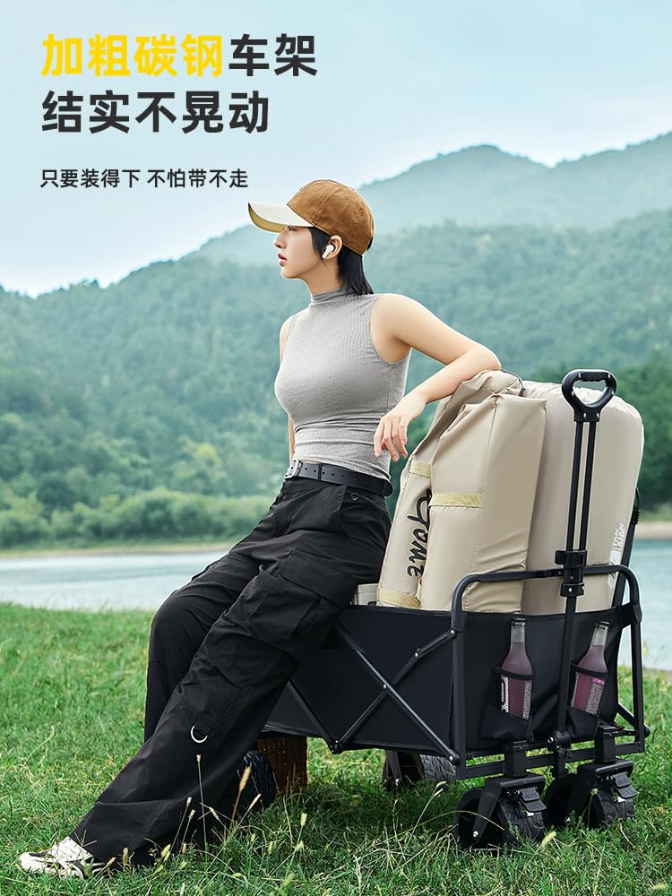Carrello pieghevole portatile per Beach nics & Pesca - Leggero HandTing Outdoor ar per Viaggi & Avventura - VersatileCart