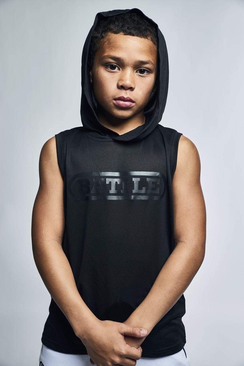 Battle Sports Sleeveless Light Action Workout Hoodie - Raglan Cut Sleeveless Hoodie for Youth - Image 3
