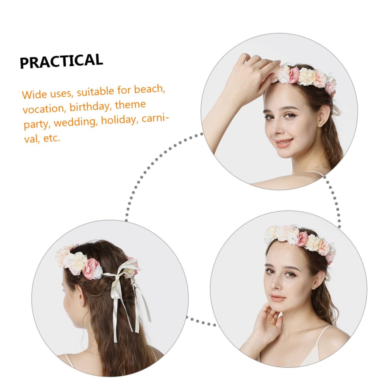 PLAFOPE 5piezas Diadema Floral Para Novias y De Honor Tocado De Flores Artificiales Para Bodas y
