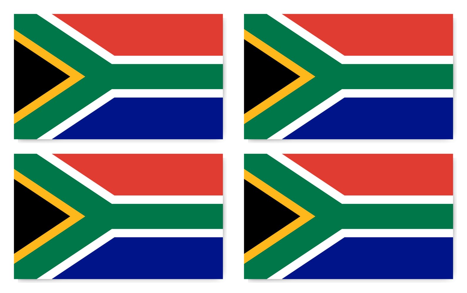 Havati Sticker 200 X 120 Mm Pack Of 4 South Africa Flag Za For Car, Suitcase, Laptop And More